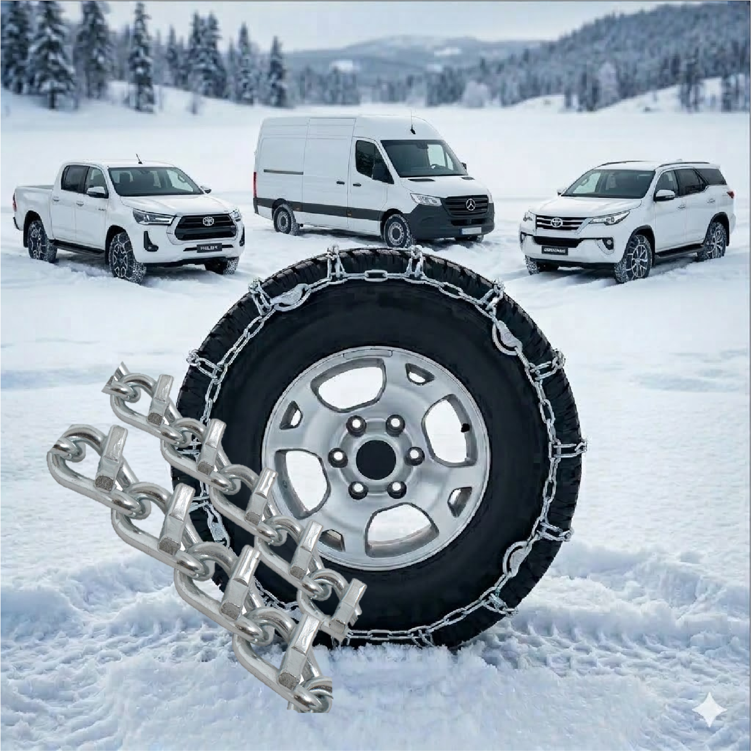 Cadenas para nieve hielo CON PÚAS 235/75R15 215/80R16 225/70R17 y MÁS